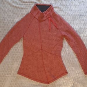 Prana Mattea Sweater. Size small. Color coral and gray chevron